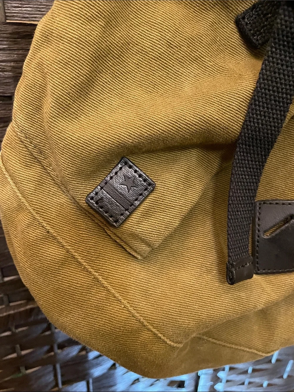 All-Son Military Style Mustard Yellow Canvas Backpack - Unisex